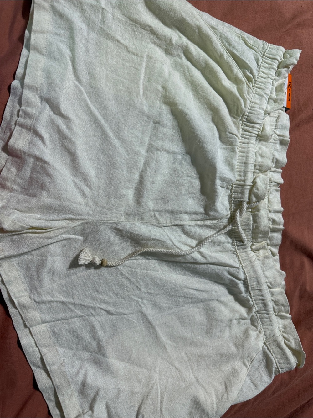 Hang Ten Cream Elastic Waist Shorts